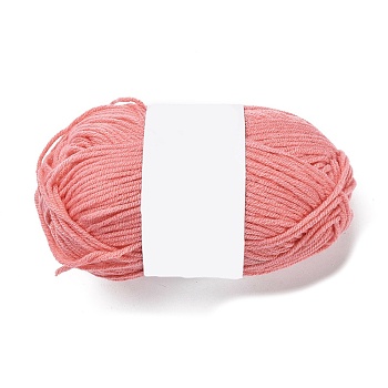 Milk Cotton Knitting Acrylic Fiber Yarn, 4-Ply Crochet Yarn, Punch Needle Yarn, Light Coral, 2mm