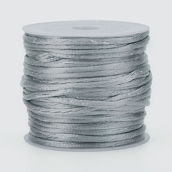 Nylon Cord, Satin Rattail Cord, for Beading Jewelry Making, Chinese Knotting, Gainsboro, 2mm, about 10.93 yards(10m)/roll