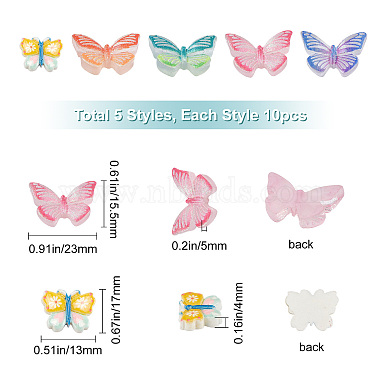 SUNNYCLUE 50Pcs 2 Style Resin Cabochons(CRES-SC0002-21)-2