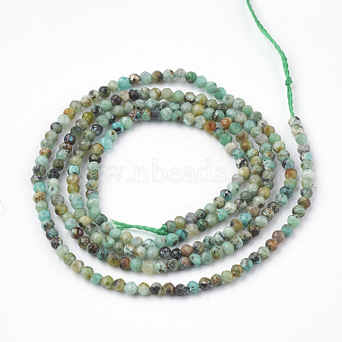 Natural African Turquoise(Jasper) Beads Strands(G-T064-18-2mm)-2