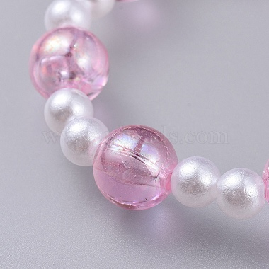 Acrylique transparent imité perles extensibles enfants bracelets(BJEW-JB04575-02)-2