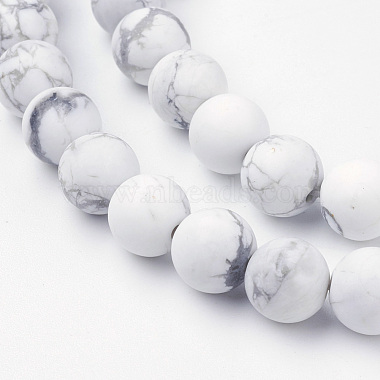 Chapelets de perles de howlite naturelle(G-G735-66F-8mm)-3