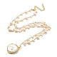 Natural Pearl Oval Pendant Necklaces(NJEW-M214-02G)-2