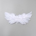 Feather Doll Angel Wing, for DIY Doll Toys Puppet Plush Animal Making, White, 90~110x210~220x4mm(DIY-WH0591-103A-02)