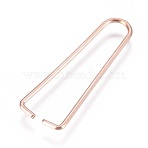 PVD Vacuum Plating 304 Stainless Steel Ice Pick Pinch Bails, Clips for Beads, Rose Gold, 27x8x1mm, Pin: 1mm(X-STAS-K189-A04-S)