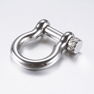 304 Stainless Steel D-Ring Anchor Shackle Clasps, for Bracelets Making, Stainless Steel Color, 25x22x7mm, Hole: 12x15mm(X-STAS-F133-22P)