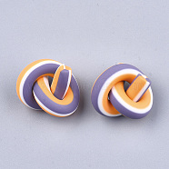 Handmade Polymer Clay Beads, No Hole, Knot, Colorful, 22~26x19~24x17~21mm(CLAY-S092-14B)