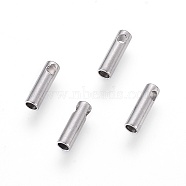 304 Stainless Steel Cord Ends, End Caps, Column, Stainless Steel Color, 7x2mm, Hole: 1mm, Inner Diameter: 1.5mm(STAS-K190-01B-P)