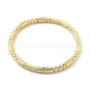 304 Stainless Steel Grooved Hinged Bangles, Real 14K Gold Plated, Inner Diameter: 2-3/8x2 inch(6.05x5.1cm)(BJEW-P313-02G)