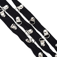 Cotton & Iron Clasps Elastic Straps, Clothing Replacement Accessories, Black, 20x4mm(DIY-XCP0002-67)