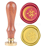 Wax Seal Stamp Set, Sealing Wax Stamp Solid Brass Head,  Wood Handle Retro Brass Stamp Kit Removable, for Envelopes Invitations, Gift Card, Eye Pattern, 83x22mm, Head: 7.5mm, Stamps: 25x14.5mm(AJEW-WH0131-381)