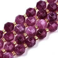 Natural Dolomite Beads Strands, Faceted, Dyed, Round, Medium Orchid, 8x8mm, Hole: 1.2mm, about 33pcs/strand, 15.16 inch~15.35 inch(38.5cm~39cm)(G-T131-85A-03)