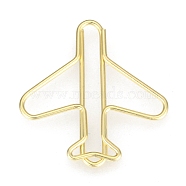 Airplane Shape Iron Paper Clips, Cute Paper Clips, Funny Bookmark Marking Clips, Golden, 27x27x2mm(X-TOOL-F013-04G)