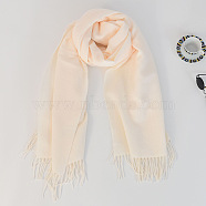 Women's Long Plaid Polyester Imitation Cashmere Tassels Scarf, Winter/Fall Warm Large Soft Tartan Shawls Wraps, Antique White, 2000x650mm(COHT-PW0001-34-22)