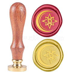 Wax Seal Stamp Set, Sealing Wax Stamp Solid Brass Head,  Wood Handle Retro Brass Stamp Kit Removable, for Envelopes Invitations, Gift Card, Eye Pattern, 83x22mm, Head: 7.5mm, Stamps: 25x14.5mm(AJEW-WH0131-381)