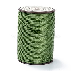Round Waxed Polyester Thread String, Micro Macrame Cord, Twisted Cord, for Leather Sewing Stitching, Olive Drab, 0.65mm, about 87.48 yards(80m)/roll(YC-D004-02D-033)