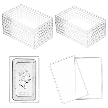 Rectangle Transparent Acrylic Silver Bar Gold Bar Storage Cases, Air-Tite Capsule Storage Holders, Clear, 5.6x8.6x0.65cm, Inner Diameter: 5.3x8.35cm