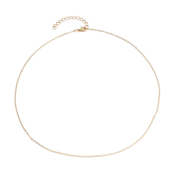 Brass Cable Chain Necklace, with Lobster Claw Clasps, Golden, 18.26 inch(46.4cm)