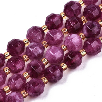 Natural Dolomite Beads Strands, Faceted, Dyed, Round, Medium Orchid, 8x8mm, Hole: 1.2mm, about 33pcs/strand, 15.16 inch~15.35 inch(38.5cm~39cm)