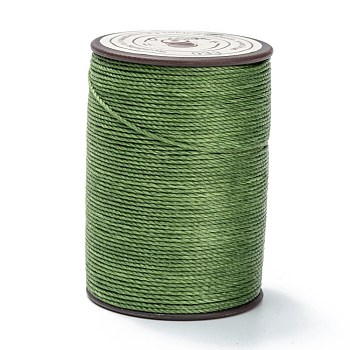 Round Waxed Polyester Thread String, Micro Macrame Cord, Twisted Cord, for Leather Sewing Stitching, Olive Drab, 0.65mm, about 87.48 yards(80m)/roll