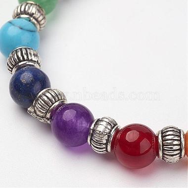 Natural & Synthetic Gemstone Beaded Stretch Bracelets(BJEW-P065-02)-2