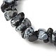 Natural Snowflake Obsidian Chip Bead Stretch Bracelets for Children(BJEW-JB06388-06)-4