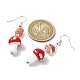 4 Pairs 4 Style Allloy Mushroom Dangle Earrings(EJEW-TA00309)-3