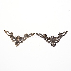 Iron Cabochons, for Gift Box Decorated, Hollow Triangle, Antique Bronze, 41x41x1.5mm(IFIN-WH0043-09B)