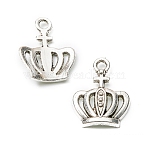 Tibetan Style Alloy Pendants, Crown Charms, Antique Silver, 20x15x2mm(FIND-WH00670-47AS)