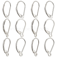 Elite 12Pcs 3 Style Sterling Silver Leverback Earring Findings, with 925 Stamp, Silver, 15~16x9.5~10x2mm, Pin: 0.6~0.8mm, 4Pcs/style(STER-PH0001-36)