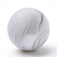 Food Grade Eco-Friendly Silicone Focal Beads, Round, WhiteSmoke, 18~20mm, Hole: 2mm(SIL-R008D-69)