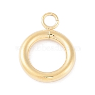 304 Stainless Steel Toggle Clasps, Ring, Real 14K Gold Plated, 14.5x11x2mm, Hole: 2mm(STAS-L022-424G)