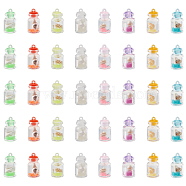 40Pcs 8 Colors Transparent & Luminous Plastic Pendants, Glow in the Dark, Drift Bottle with Conch inside, Mixed Color, 15x29mm, Hole: 1.8mm, 5pcs/color(KY-CA0001-50)