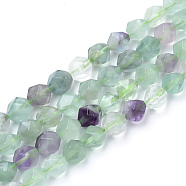 Natural Fluorite Beads Strands, Star Cut Round Beads, Faceted, 9.5~10x9mm, Hole: 1.5mm, about 37~39pcs/strand, 14.9 inch(G-S149-38-10mm)