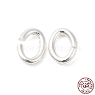 925 Sterling Silver Open Jump Rings, Oval, Silver, 6.5x5x1.2mm, Inner Diameter: 3x4mm, about 62pcs/10g(STER-NH0001-36N-S)