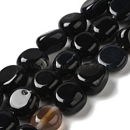 Natural Agate Beads Strands, Dyed & Heated, Nuggets, Tumbled Stone, Black, 14~15x10~14x8~9.5mm, Hole: 1.6mm, about 12~13pcs/strand, 7.09~7.48''(18~19cm)(G-H295-D01-08)