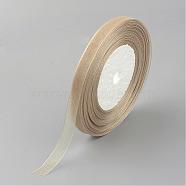 Sheer Organza Ribbon, Wide Ribbon for Wedding Decorative, Tan, 1 inch(25mm), 250Yards(228.6m)(RS25mmY-124)