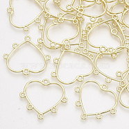 Alloy Chandelier Components Links, Heart, Light Gold, 24x26.5x1.5mm, Hole: 1.5mm(X-PALLOY-T067-103LG)