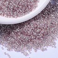 MIYUKI Delica Beads, Cylinder, Japanese Seed Beads, 11/0, (DB1433) Silver Lined Pale Blush, 1.3x1.6mm, Hole: 0.8mm, about 2000pcs/10g(X-SEED-J020-DB1433)
