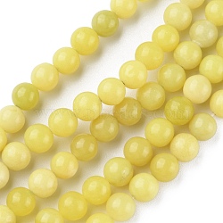 Natural Lemon Jade Beads Strands, Round, 8mm, Hole: 0.8mm, about 44~47pcs/strand, 14.80~14.96 inch(37.6~38cm)(G-G0003-C02-B)