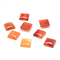 Natural Carnelian Gemstone Cabochons, Square, Dyed, 10x10x5mm(G-T026-10x10-01)