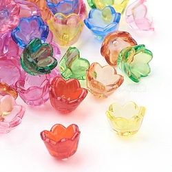 Transparent Acrylic Beads, Tulip Flower, Bead Caps For Jewelry Making, Lily of the Valley, Mixed Color, 10x6mm, Hole: 1.5mm, about 1900pcs/500g(PL548M)