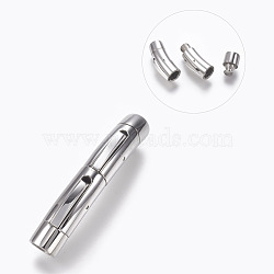 304 Stainless Steel Bayonet Clasps, Stainless Steel Color, 46x8mm, Hole: 6mm(STAS-O114-053P-C)