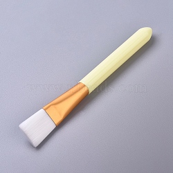 Face Mask Brushes, with Plastic Handle and Nylon Fiber, Soft Facial Mask Applicator Brush, for Mud Mask, Lemon Chiffon, 156x13~18.5x13mm(MRMJ-WH0059-75A)