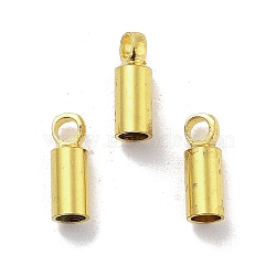 Rack Plating Brass Cord Ends, Cadmium Free & Lead Free, Column, Golden, 0.9x0.3x0.16cm(KK-P274-01B-G)