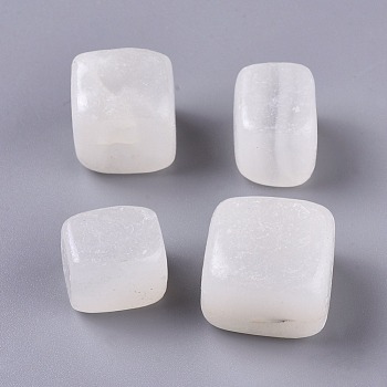 Natural White Jade Beads, Cube, No Hole/Undrilled, 13~27x13~27x13~27mm, about 100g/bag