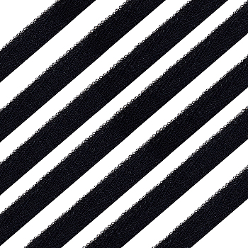 AHADERMAKER 10Yards Cotton Ribbon, Single Edge with Iron Bead, Black, 1/2 inch(11.5mm), about 9m