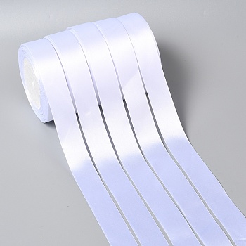 Single Face Satin Ribbon, Polyester Ribbon, White, 1 inch(25mm) wide, 25yards/roll(22.86m/roll), 5rolls/group, 125yards/group(114.3m/group)