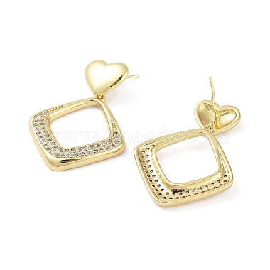 Boucles d'oreilles en laiton plaqué en rack(EJEW-B047-03G-09)-2