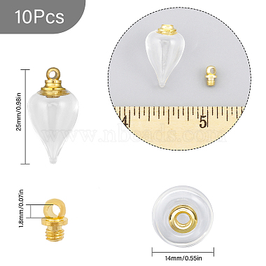 CHGCRAFT 10Pcs Glass Perfume Bottle Pendants(FIND-CA0007-57)-2